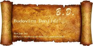Budovics Daniló névjegykártya